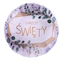 Balon foliowy "Chrzest Święty" okrągły, 43 cm