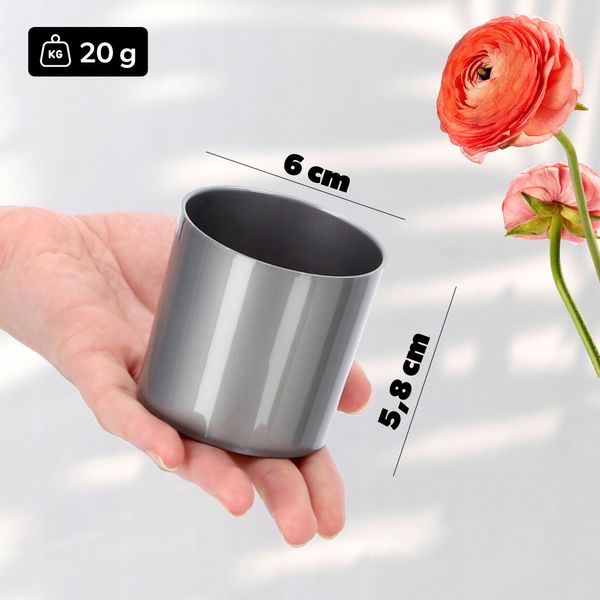 DONICZKA OSŁONKA NA KWIATY OKRĄGŁA SREBRNA 6 CM zdjęcie 8