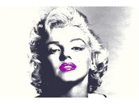 60X40CM MARILYN MONROE FIOLETOWYMI USTAMI OBRAZ
