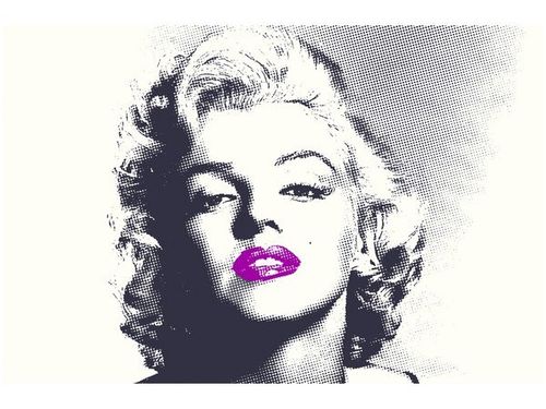 60X40CM MARILYN MONROE FIOLETOWYMI USTAMI OBRAZ na Arena.pl