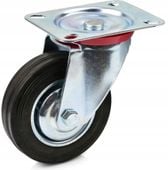 Koło obrotowe GEKO 200 mm stalowe gumowe skrętne 230 kg do wózka G71517