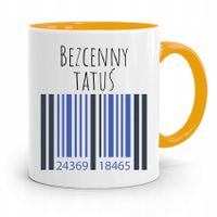 Kubek Żółty Prezent Dzień Ojca Bezcenny Tata Z Nadrukiem Ze Zdjęciem