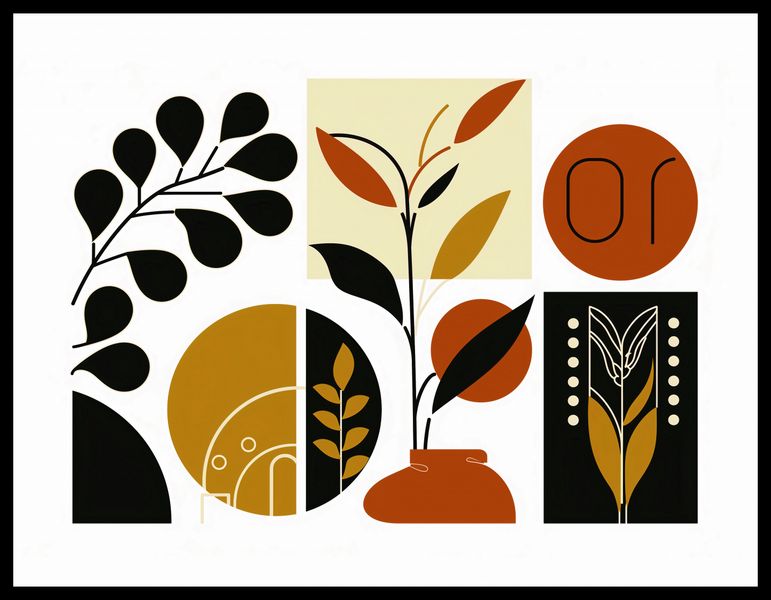 Plakat 65x50cm Kolaż Botaniczny zdjęcie 2