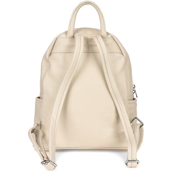 Skórzany plecak A4 duży pojemny do szkoły Włoski kremowy P16 zdjęcie 4