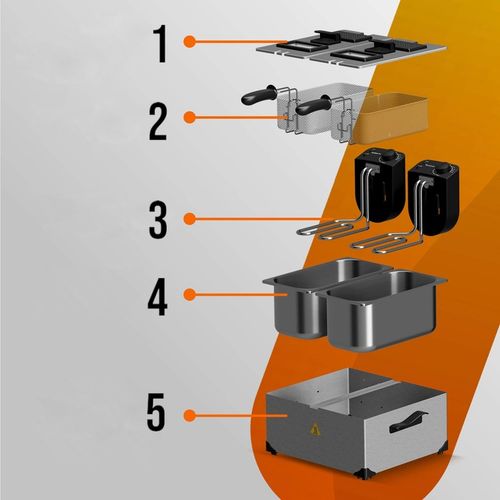 TRADYCYJNA FRYTOWNICA FRYTKOWNICA OLEJOWA PODWÓJNA 3600W 2x3L na Arena.pl