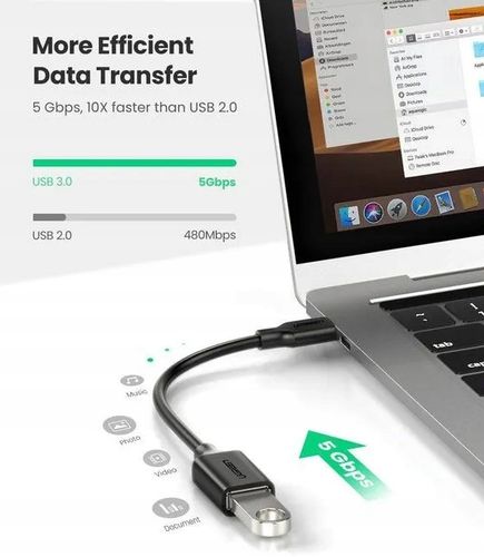 Adapter OTG USB-C 3.0 UGREEN US154 (czarny) na Arena.pl