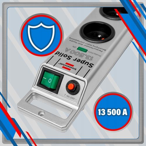 LISTWA ZASILAJĄCA ANTYPRZEPIECIOWA 8G Brennenstuhl Super Solid 13500 A na Arena.pl