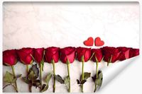 Fototapeta Ścienna Czerwone RÓŻE Marmur Efekt 3D 368cm x 254cm