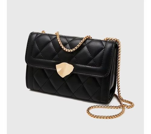 Czarna Mała Torebka damska z łańcuszkiem pikowana wizytowa vintage na Arena.pl