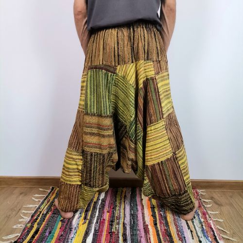 Szarawary Patchwork Stonewash - Jasnozielone Tony | Indie na Arena.pl