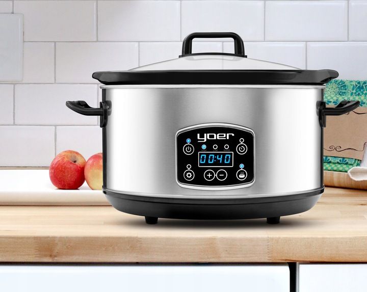 Wolnowar Garnek ceramiczny Slow Cooker Yoer INOX LCD 280W 4,5L +Programator zdjęcie 8