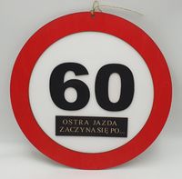 znak urodzinowy 36cm 60-tka