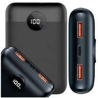 POWERBANK 20000 mAh 22.5W QC PD 2x USB USB-C SZYBKI MOCNY POWER BANK CZARNY