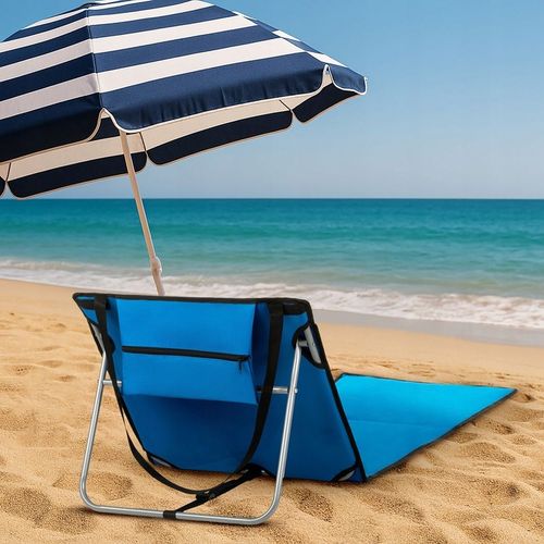 MATA PLAŻOWA Z OPARCIEM REGULOWANY LEŻAK PLAŻOWY SKŁADANY OUTTEC na Arena.pl