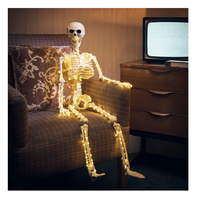 Szkielet LED ozdoba na Halloween 90 cm straszna dekoracja duch kości
