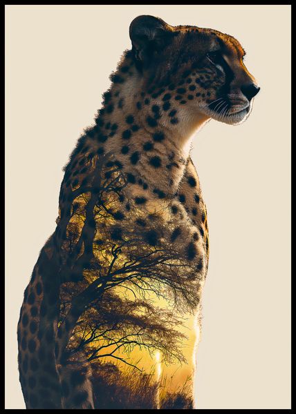 Plakat 59,4x84,1cm Gepard Duch Sawanny zdjęcie 2