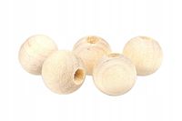 Drewniane korale kulki 10mm SUROWE Z OTWOREM decoupage MAKRAMA 20szt.