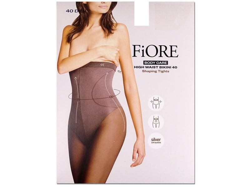 Rajstopy bikini z wysokim stanem 40den Fiore Graphite 2 zdjęcie 2
