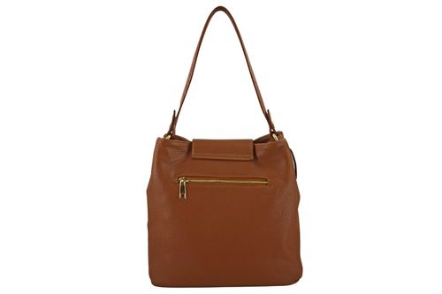 Skórzana torebka boho z frędzlami - Brązowa jasna na Arena.pl