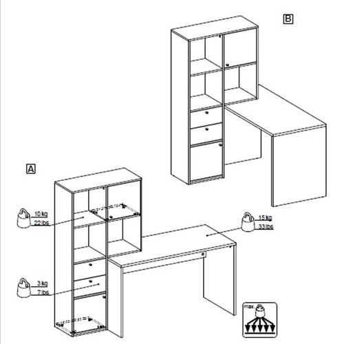 Function Plus biurko z extra regałem na Arena.pl