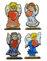 anioł stojący z sercem babcia / dziadek  10 x 6 cm