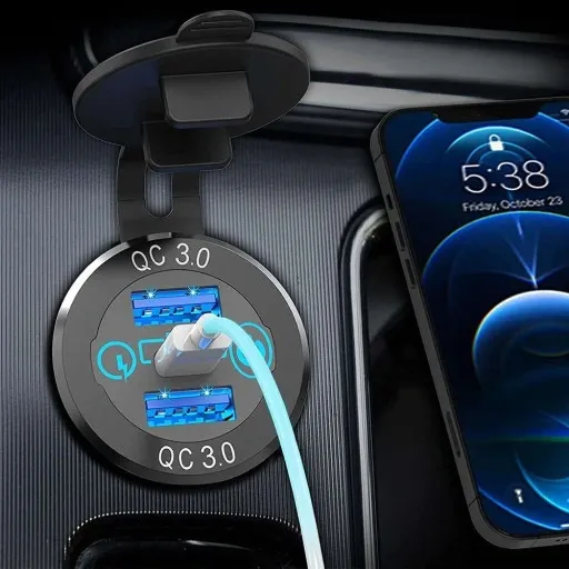 ŁADOWARKA ZAPALNICZKI 2x USB QC 3.0 + USB-C PD 60W zdjęcie 13