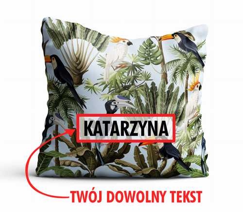 Poduszka DZIECIĘCA z Twoim napisem PD32 papuga i tukan na Arena.pl