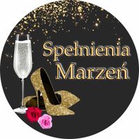 Opłatek na tort Urodziny 18 30 40 50 60 Balony Szampan Buty Szpilki