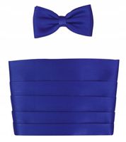 Kobaltowy pas smokingowy XXL z muszką męską