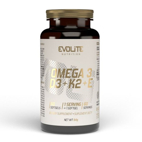 EVOLITE 60k OMEGA 3 WITAMIN D3 2000IU K2 MK7 VIT E zdjęcie 1