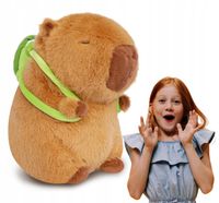 KAPIBARA MASKOTKA 2w1 Z PLECAKIEM ŻÓŁWIEM PLUSZAK MIĘKKI 30CM UROCZA
