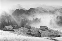 Fototapeta Czarno-biała Góry KRAJOBRAZ do Sypialni 90x60