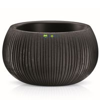 Doniczka osłonka struktura wkład 37x22cm Czarny beton okrągła