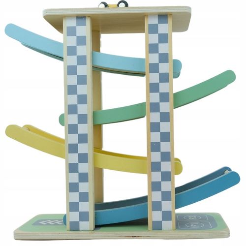 MERKAN Zestaw Drewniana Zjeżdżalnia Tor Dla Samochodzików 4 Piętra na Arena.pl