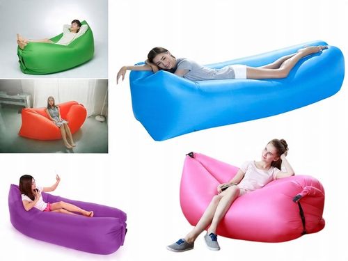 XXL LAZY BAG MATERAC PLAŻOWY POWIETRZNA KANAPA SOFA LEŻAK GRANATOWY 220CM na Arena.pl