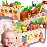 DREWNIANA SORTER MONTESSORI EDUKACYJNA MARCHEWKA TRENING WARZYWNIAK +GRATIS
