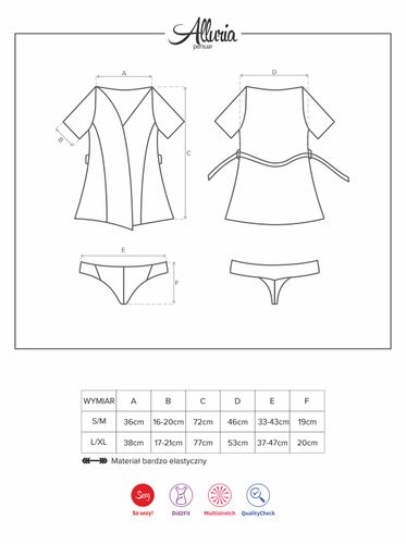 bielizna alluria peniuar i stringi  s/m na Arena.pl