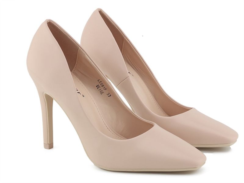 Beżowe szpilki na platformie matowe 40 zdjęcie 2