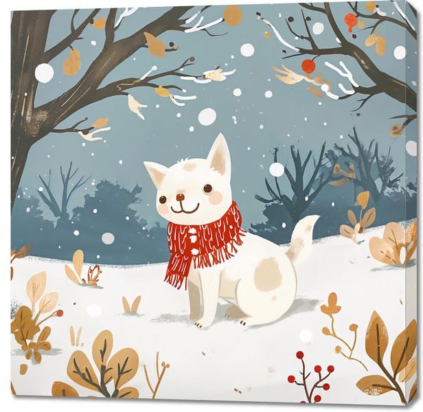 Obraz 100x100cm Śnieżny Kompan zdjęcie 1