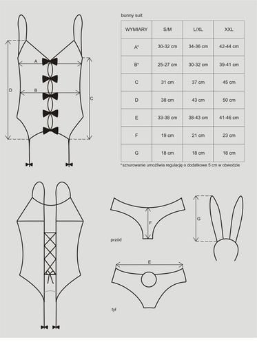Bielizna Bunny suit kostium  S/M na Arena.pl