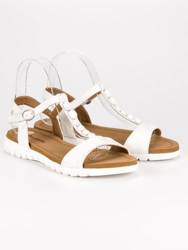 BIAŁE PŁASKIE SANDAŁY Rozmiar - 38 na Arena.pl