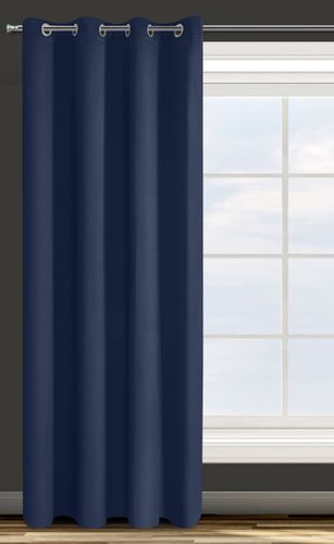 Zasłona gotowa na przelotkach PARISA 140x250 Design91 granatowa na Arena.pl