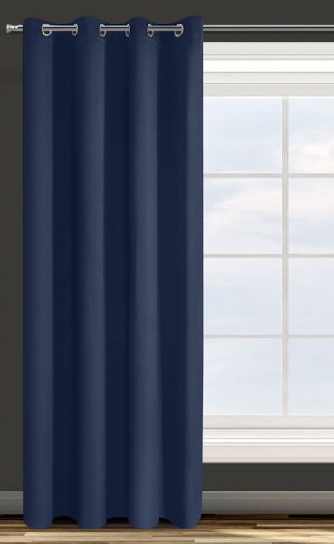 Zasłona gotowa na przelotkach PARISA 140x250 Design91 granatowa zdjęcie 2