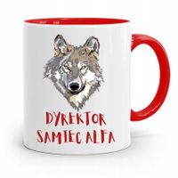 Dla Dyrektora Kubek Czerwony Dyrektor Samiec Alfa Z Nadrukiem Ze Zdjęciem