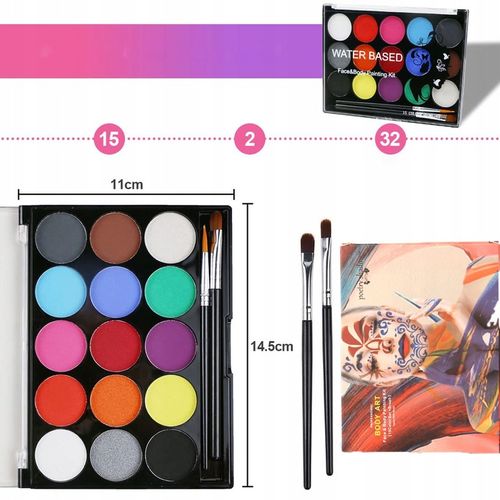 ZESTAW FARB DO MALOWANIA TWARZY CIALA DLA DZIECI na Arena.pl