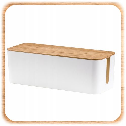 ORGANIZER NA KABLE POJEMNIK PUDEŁKO LISTWE KABLI PRZEWODY DREWNIANA na Arena.pl