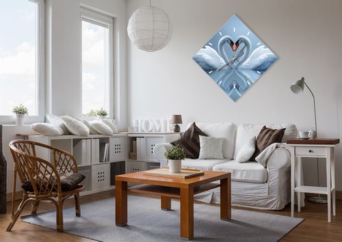 Zegar Ścienny - Łabędzie Serce  - 60X60 Cm - C3Ad60X60-3541 na Arena.pl