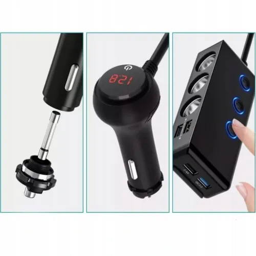 ROZDZIELACZ ZAPALNICZKI WOLTOMIERZ ŁADOWARKA USB 12V-24V QC 3.0 na Arena.pl