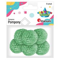 pompony włóczkowe miętowe 30mm 6szt titanum
