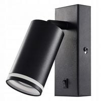 KINKIET ŚCIENNY LED GU10 CZARNY MAT CZYTANIE IP20 WŁĄCZNIK